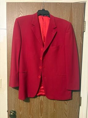 Versace Red Men's Sport Coat - Single-Breasted Blazer